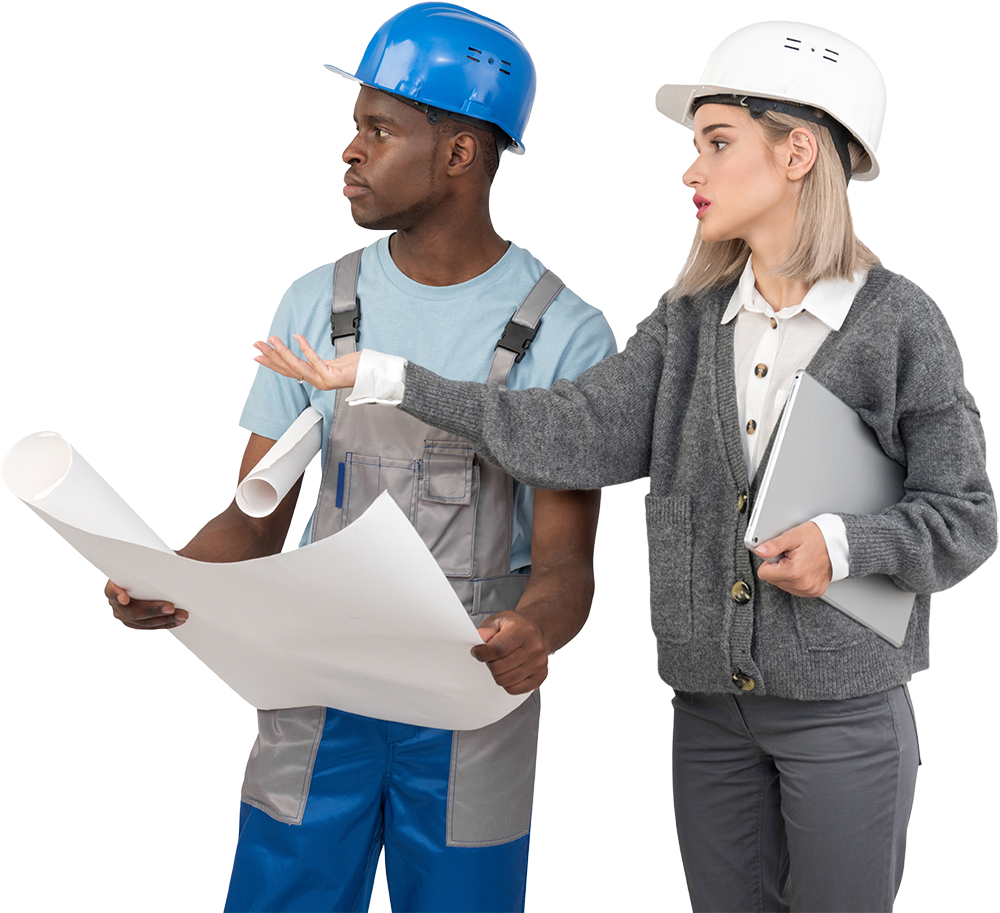 ped-concepts-a-man-and-a-woman-in-hard-hats-discussing-construction